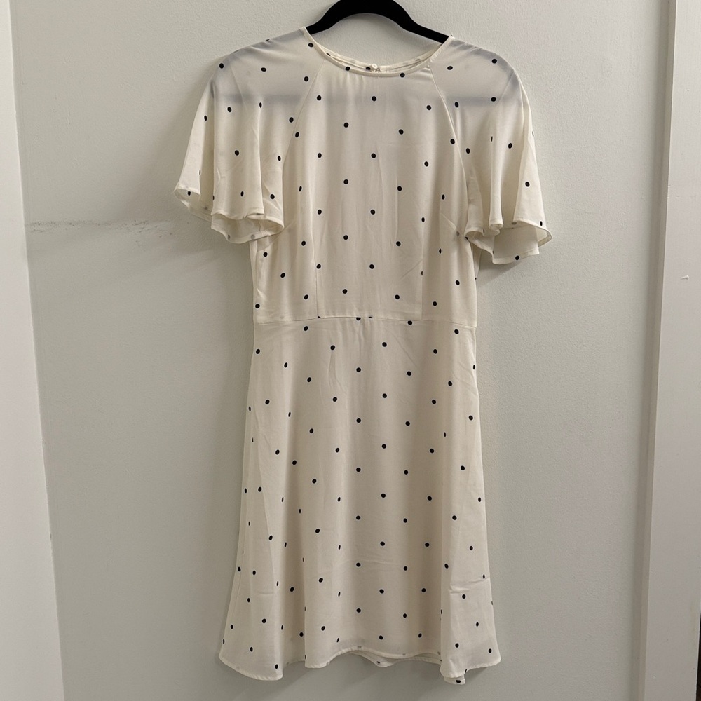H&M Cream and Black Polka Dot Mini Dress